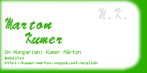 marton kumer business card