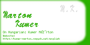 marton kumer business card